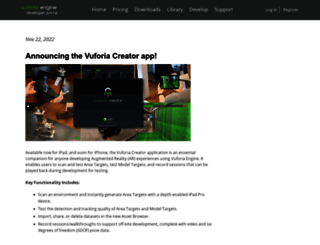 developer.vuforia.com screenshot