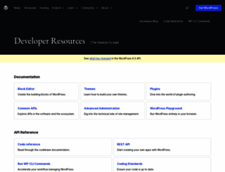developer.wordpress.org screenshot