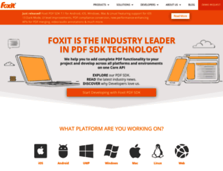 developers.foxitsoftware.com screenshot