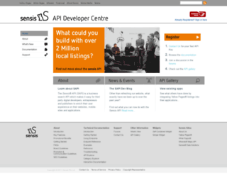 developers.sensis.com.au screenshot
