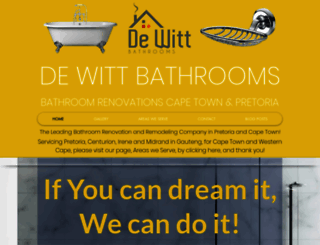 dewittbathrooms.co.za screenshot