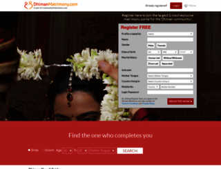 dhimanshaadi.com screenshot