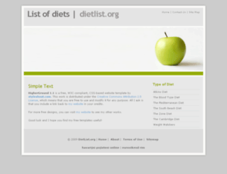 dietlist.org screenshot