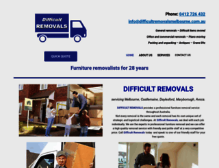 difficultremovalsmelbourne.com.au screenshot