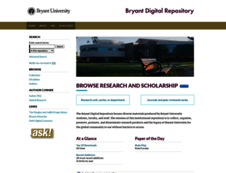 digitalcommons.bryant.edu screenshot