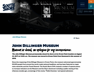 dillingermuseum.com screenshot