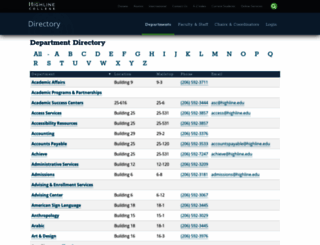 directory.highline.edu screenshot