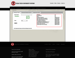 directory.texastech.edu screenshot