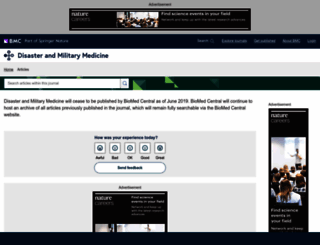 disastermilitarymedicine.biomedcentral.com screenshot