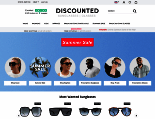 discountedsunglasses.co.uk screenshot