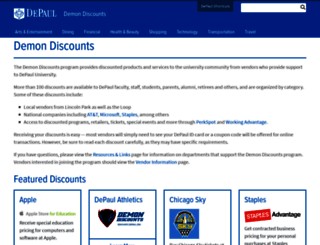 discounts.depaul.edu screenshot