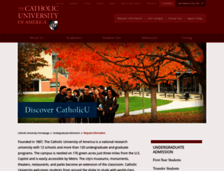 discover.catholic.edu screenshot