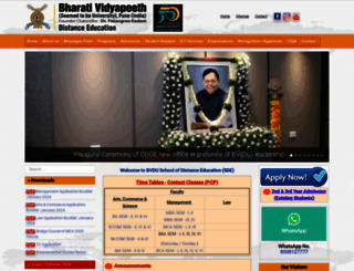 distance.bharatividyapeeth.edu screenshot