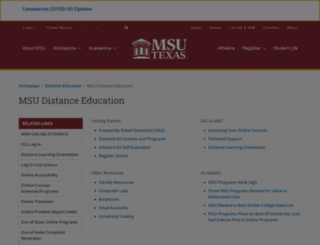 distance.mwsu.edu screenshot