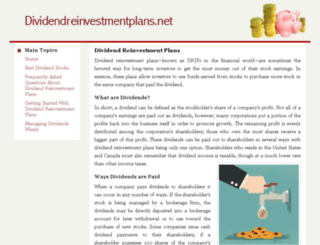 dividendreinvestmentplans.net screenshot