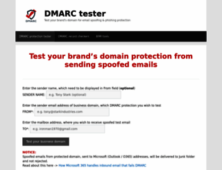 dmarc-tester.com screenshot