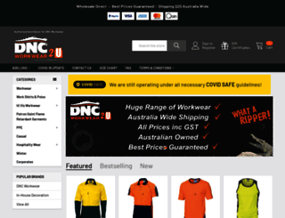 dncworkwear2u.com.au screenshot