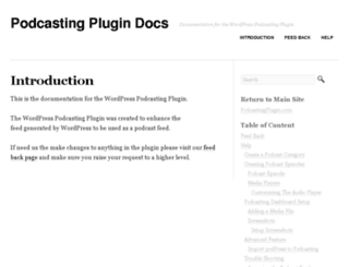 docs.podcastingplugin.com screenshot