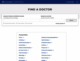 doctors.columbia.edu screenshot