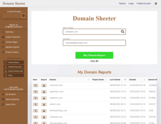 domainsheeter.com screenshot