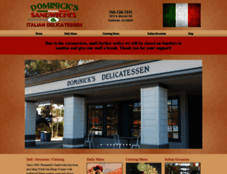 dominickssandwiches.com screenshot