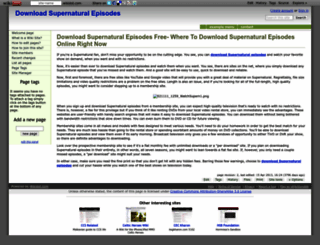 downloadsupernaturalepisodes.wikidot.com screenshot
