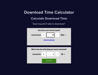 downloadtimecalculator.com screenshot