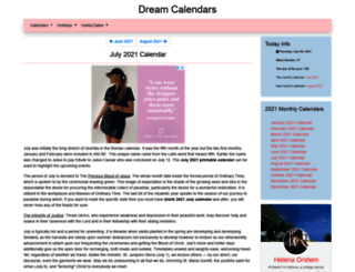 dreamcalendars.com screenshot