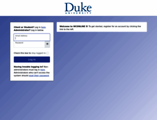 duke.mywconline.com screenshot