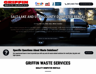 dumpsterrental-griffinwaste.com screenshot