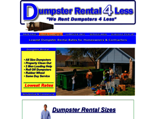 dumpsterrental4less.com screenshot