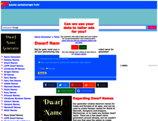 dwarf.namegeneratorfun.com screenshot