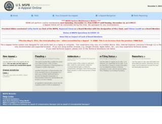 e-appeal.mspb.gov screenshot