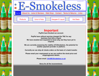 e-smokeless.co.uk screenshot