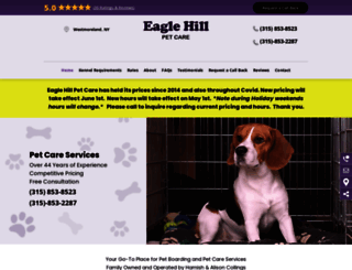 eaglehillboardingkennel.com screenshot