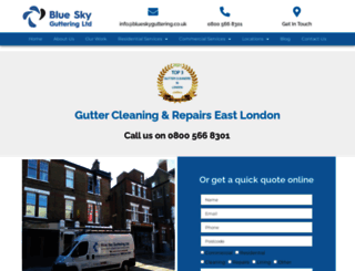 east-london.blueskyguttering.co.uk screenshot
