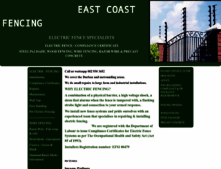 eastcoastfencing.co.za screenshot