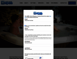 eastcoastspas.com screenshot
