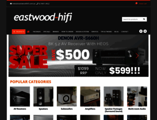 eastwoodhifi.com.au screenshot