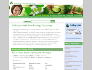 ecologydictionary.org screenshot