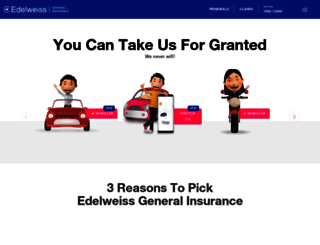 edelweissinsurance.com screenshot