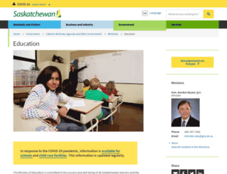 education.gov.sk.ca screenshot