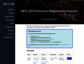 eecs183.org screenshot