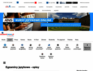 egzaminy-jezykowe.studentnews.pl screenshot