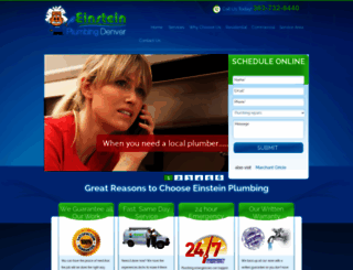einsteinplumbingdenver.com screenshot