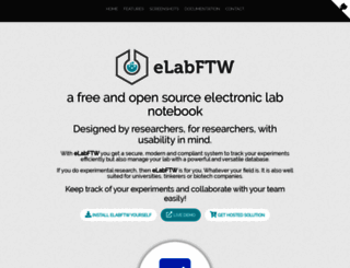 elabftw.net screenshot