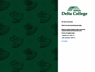 elearning.delta.edu screenshot