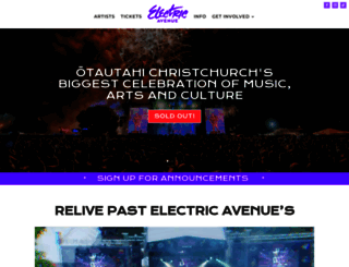 electricavenuefestival.co.nz screenshot
