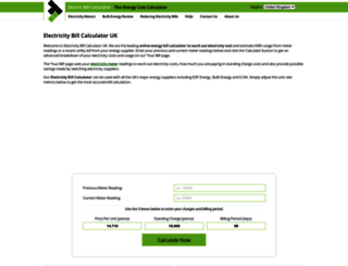 electricitybillcalculator.com screenshot