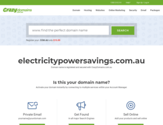 electricitypowersavings.com.au screenshot